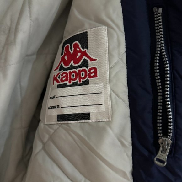 COPY - Vintage Kappa Hooded Coat Jacket Soccer Bench Coat Blue Mens Size L - Picture 6 of 6